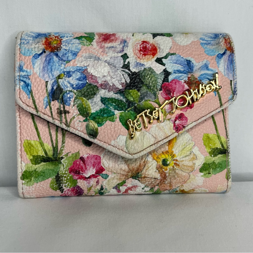 Betsey Johnson Floral Xolana Flap Wallet- See Description!